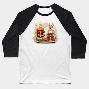 BBQ Fervor Aggressively Grilling Burgers Baseball T-Shirt